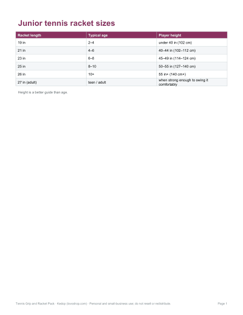 Preview of the first page of Junior chart (PDF/DOCX)