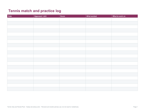 Preview of the first page of Match log (PDF/DOCX/XLSX)